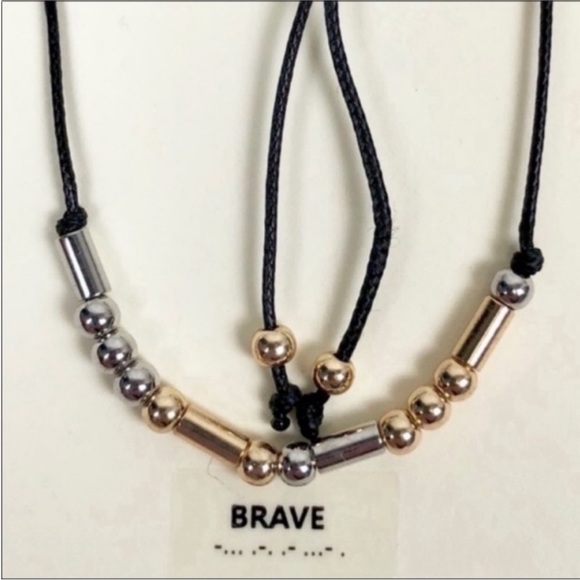MORSE CODE secret message BRAVE bracelet NEW - Picture 3 of 5